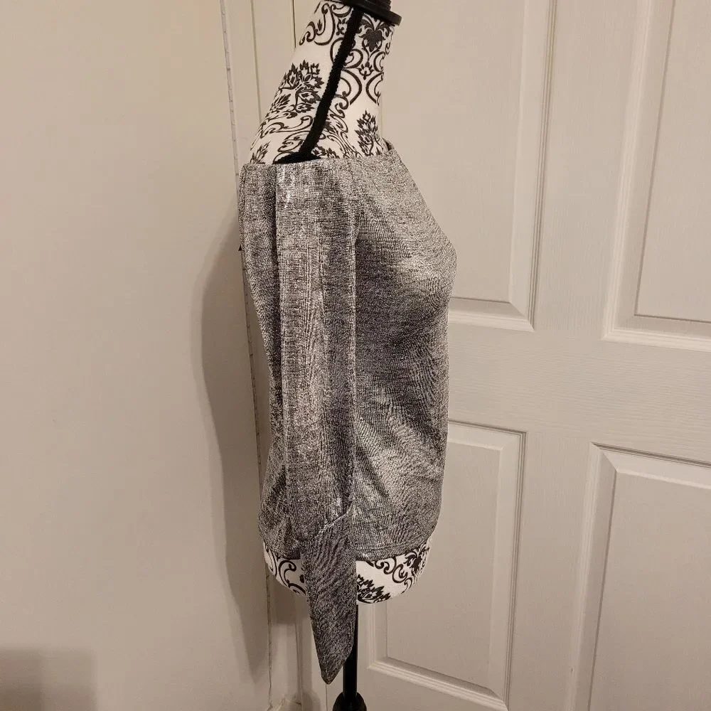 NWT Bold elements off shoulder silver top‎ - Picture 3 of 7